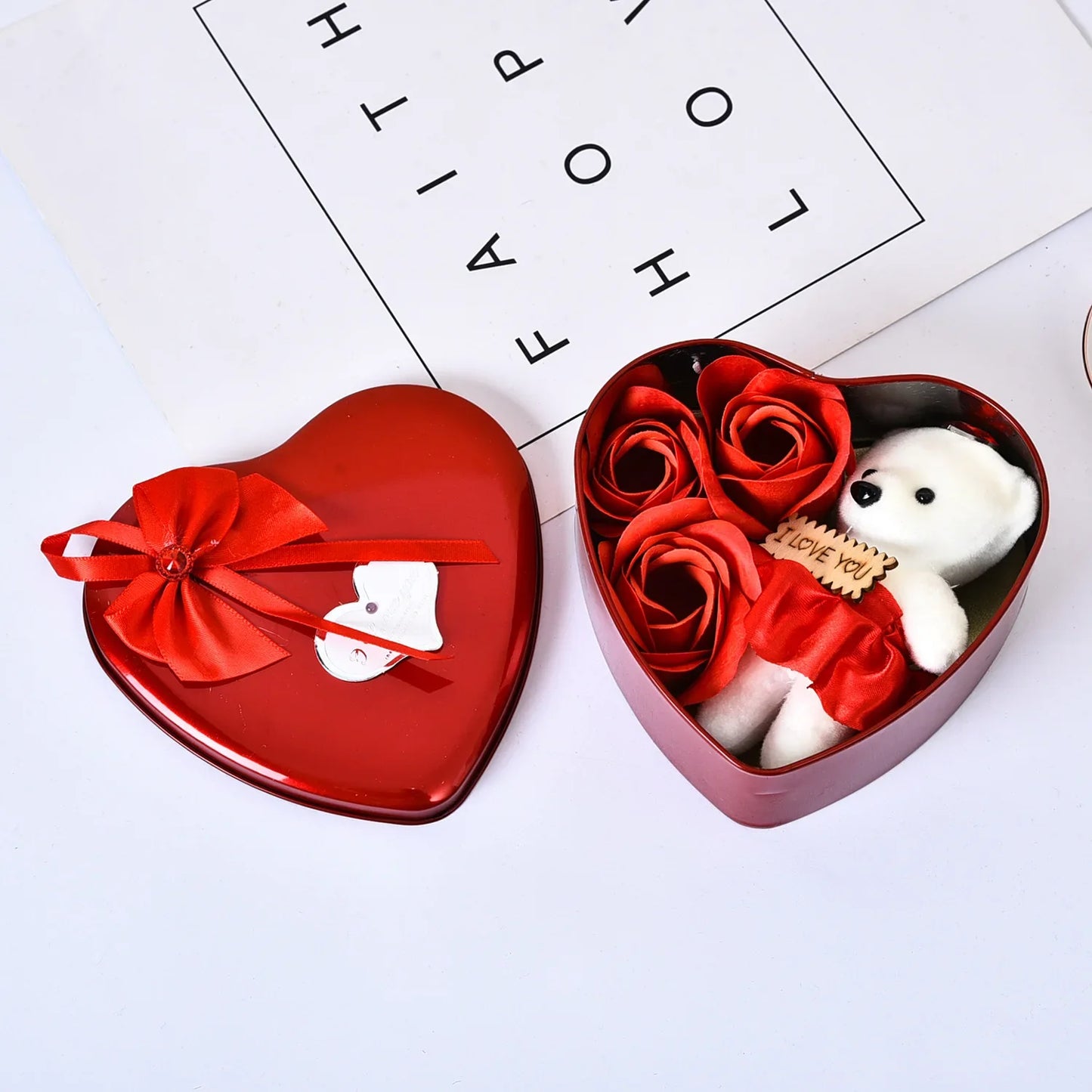 Coffret Cadeau en Fer en Forme de Cœur