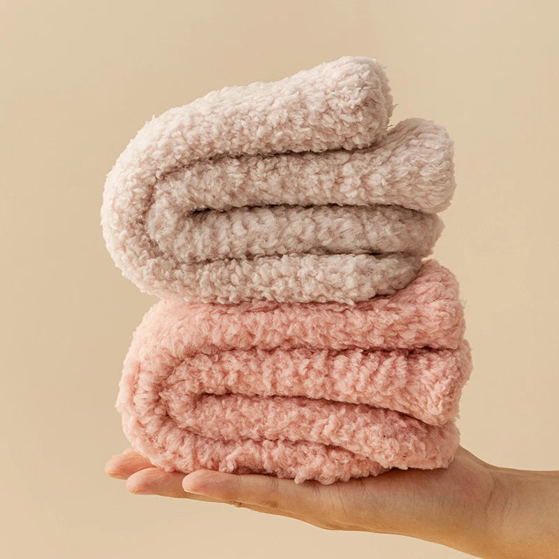 3 Paires Chaussettes Pantoufles en Corail