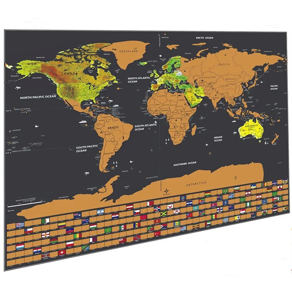 Carte du monde à gratter