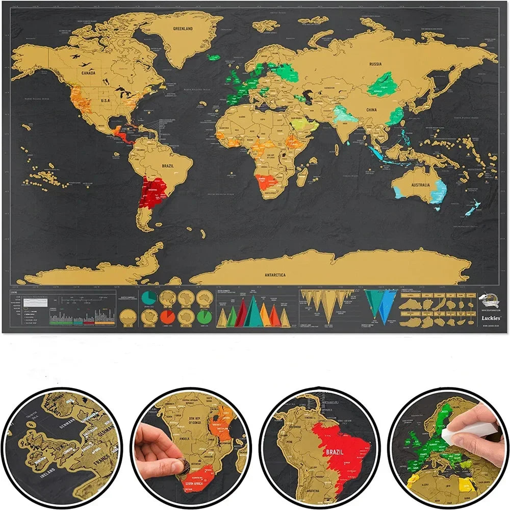Carte du monde à gratter