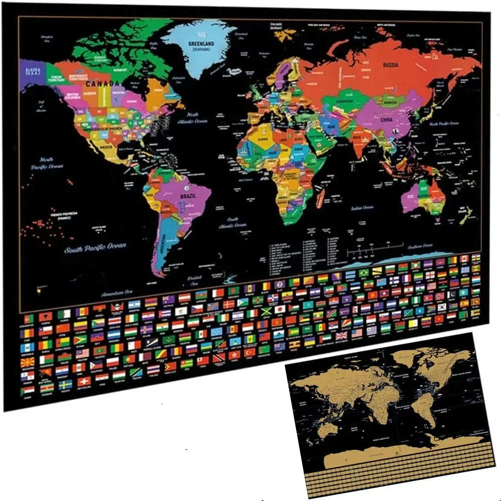 Carte du monde à gratter
