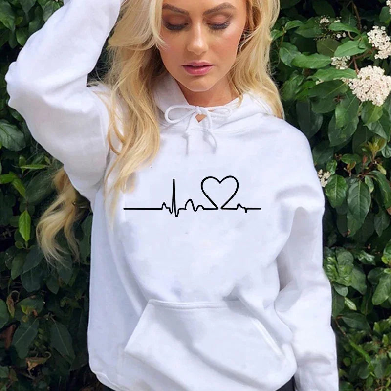 Sweats à Capuche – Design Battement de Cœur