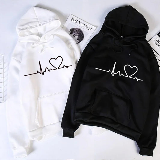 Sweats à Capuche – Design Battement de Cœur