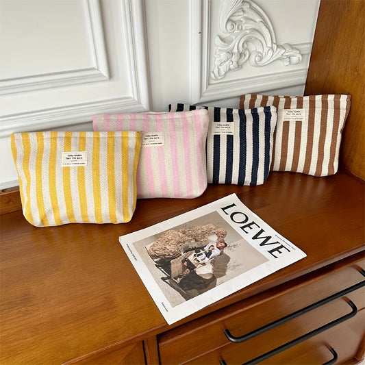 Trousse de Maquillage à Rayures