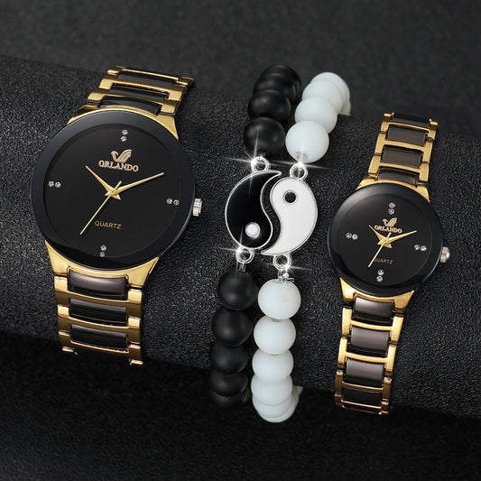 Coffret de 2 Montres à Quartz pour Couple